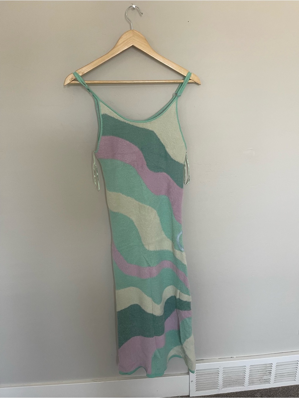 House of Sunny Sleeveless Midi Dress in Mint, Lilac & Cream